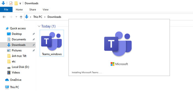 Cài đặt Microsoft Teams vào máy tính