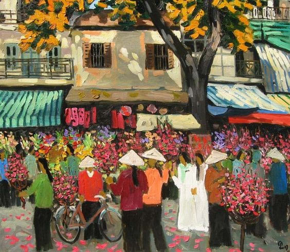 Chợ hoa Tết bên trên phố cổ Hà Nội
