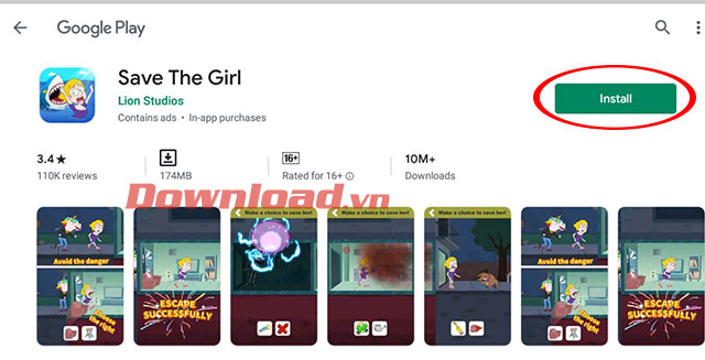 Cài đặt game Save The Girl