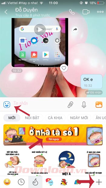 Cách tải Sticker “Ở nhà là số 1” trên Zalo