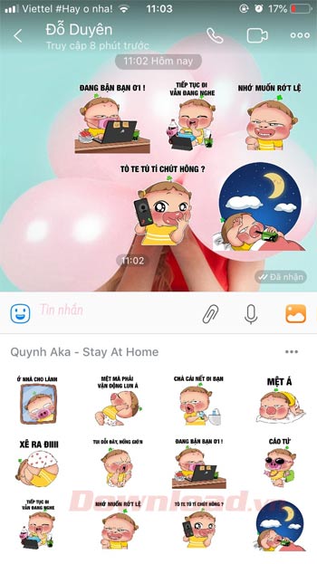 Sử dụng Sticker Ở nhà là số 1