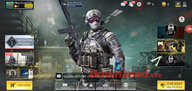 Giao diện chính của game Call of Duty Mobile VN