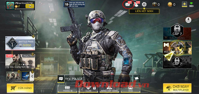 Giao diện chính của game bắn súng Call Of Duty Mobile VN