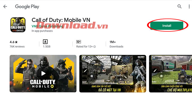 Cài đặt game Call of Duty: Mobile VN