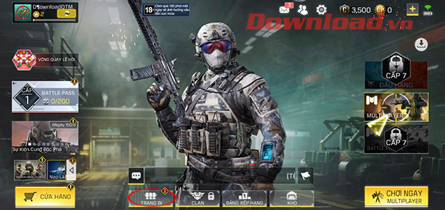 Giao diện chính của game Call Of Duty Mobile VN