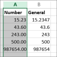 Định dạng cho số trên Excel Online