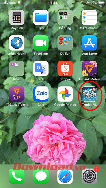 Cach tao shortcut game Tru Tien H5 tren iPhone 4
