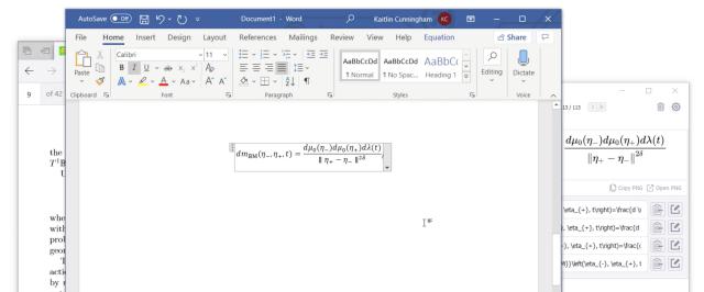 Mở tài liệu Microsoft Word và đặt con trỏ vào nơi bạn muốn chèn phương trình vào tài liệu và dán.