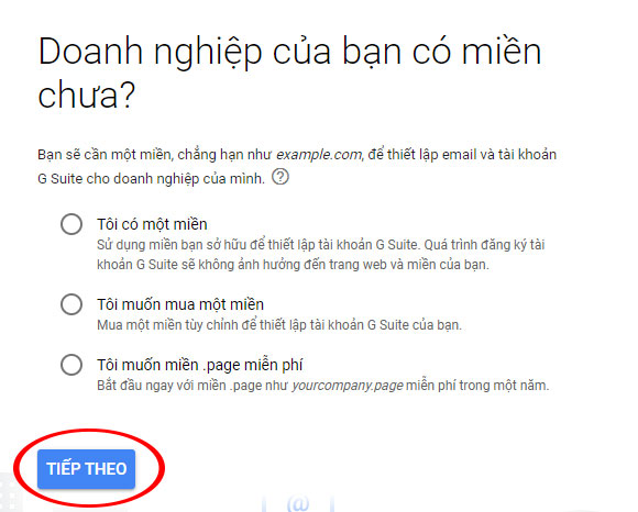 Nhập thông tin doanh nghiệp