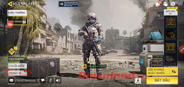 Giao diện chính của game Call Of Duty Mobile VN