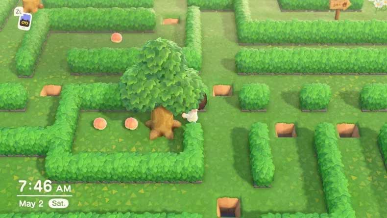 Chặt cây trong mê cung của Animal Crossing: New Horizons
