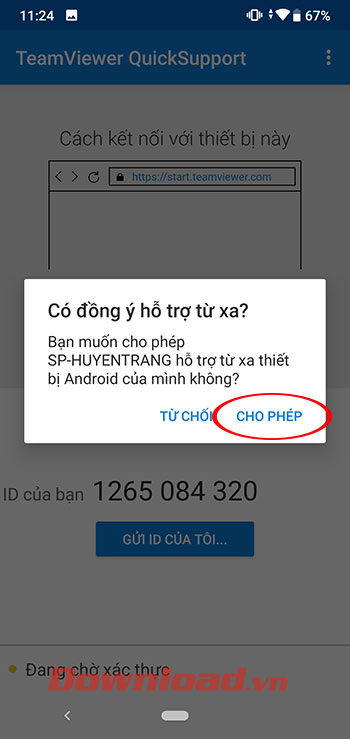 Cach chia se man hinh dien thoai qua TeamViewer 5