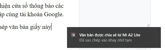 Văn bản đã được sao chép ra máy tính