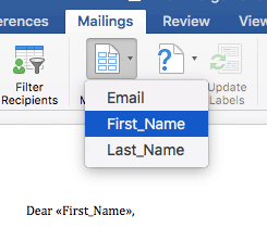 Bạn có thể chèn giá trị từ các cột khác trong bảng tính tùy biến email