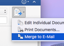 Khi bạn hài lòng với thư, hãy chọn Hợp nhất với Email.