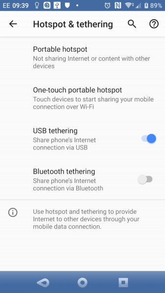 Android USB Tethering