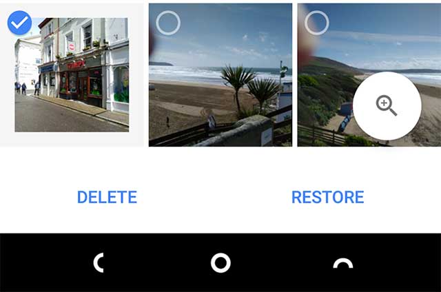 Mở Google Photos, chọn Trash / Bin sau đó nhấn Restore