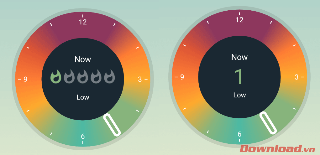 Đồng hồ UV khi bật và tắt UV index