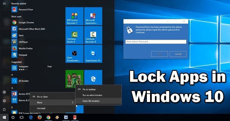 Lock app Windows 10