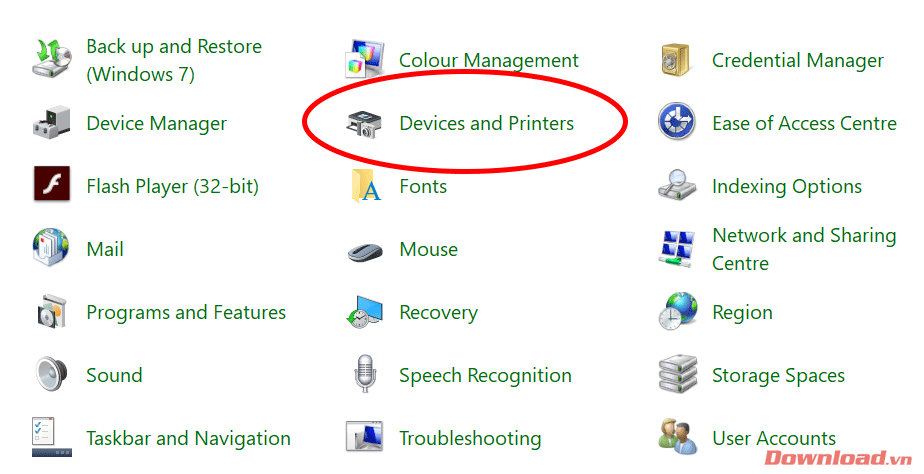 Devices and Printers