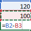 Nhập toán tử vào ô Excel