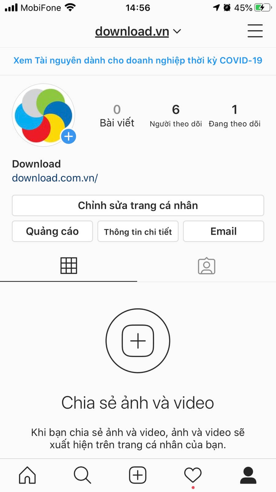 Hồ sơ Instagram Download.com.vn