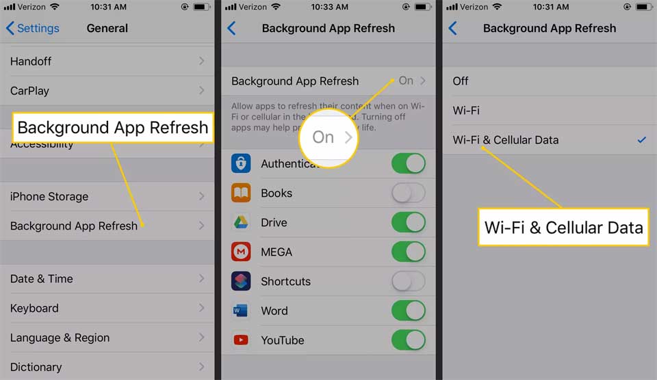 Tính năng Background App Refresh trên iPhone