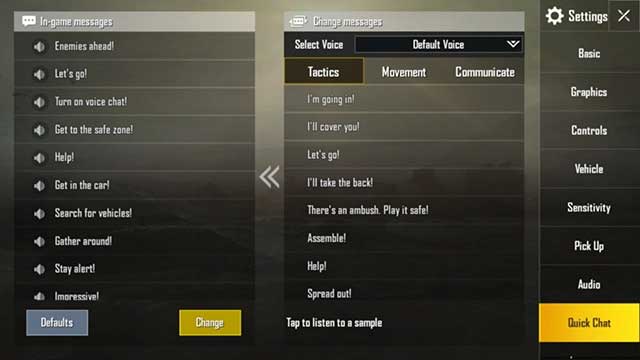 Quick Chat trong PUBG Mobile