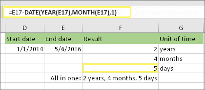 Cách dùng hàm tính ngày trong Excel