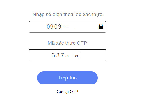 Nhập mã OTP