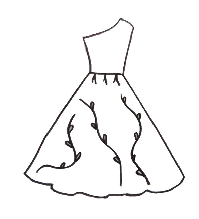Thử ngay lập tức Vẽ váy giản dị và đơn giản mang đến nhỏ bé với chỉ dẫn chi tiết