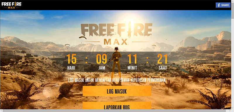 Trang đăng ký tài khoản Free Fire Max