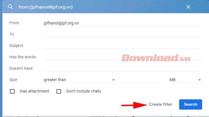 Tạo bộ lọc chặn thư quảng cáo trong Gmail	