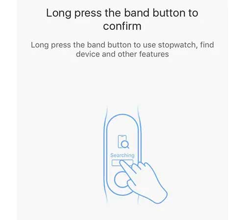 Nhấn nút xác nhận Xiaomi Mi band 5