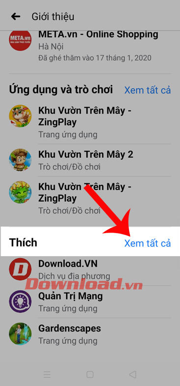 Nhấn vào mục Xem tất cả