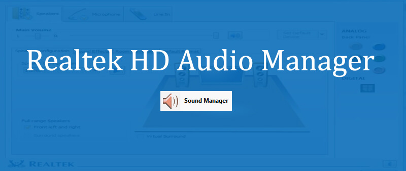 Vị trí của Realtek HD Audio Manager