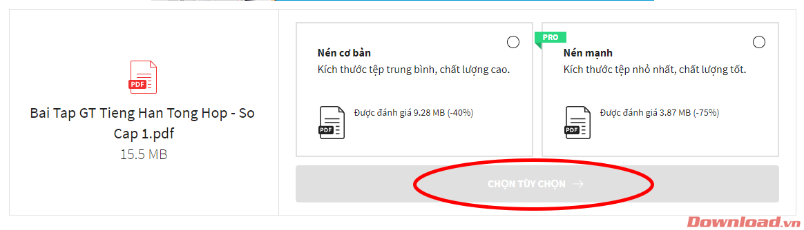 Chọn tùy chọn