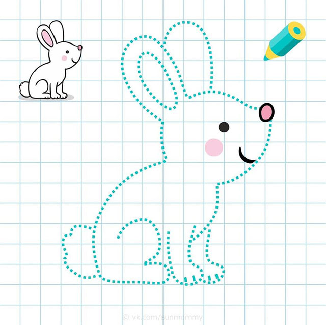 Hình vẽ con vật đơn giản, dễ thương - Đồ nét các con vật 