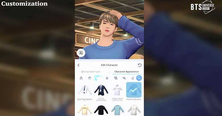 Tùy biến trang phục cho BTS Universe Story 