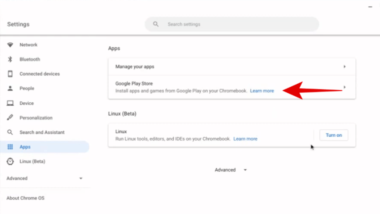 Kích hoạt Google Play Store trên Chromebook