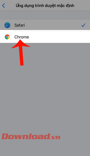 Chọn ứng dụng Google Chrome