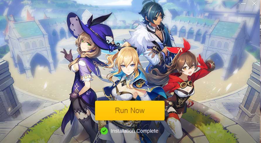 Nhấn Run Now để chạy client cài đặt game Genshin Impact