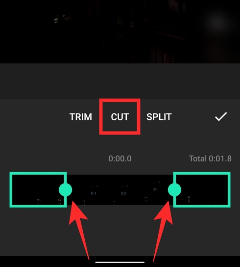 Lựa chọn Cut trên Inshot