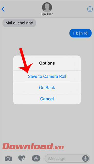 Nhấn vào mục Save to Camera Roll
