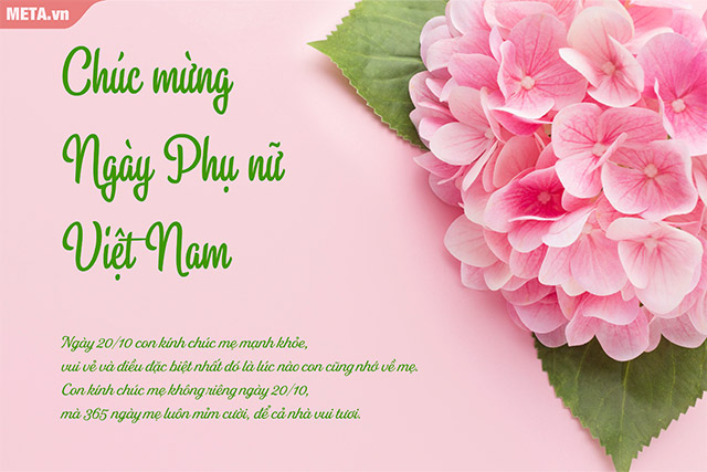 Thiệp chúc mừng ngày Phụ nữ Việt Nam 20/10 tặng mẹ
