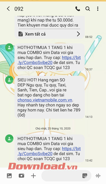 Hình nền tin nhắn đã được đổi