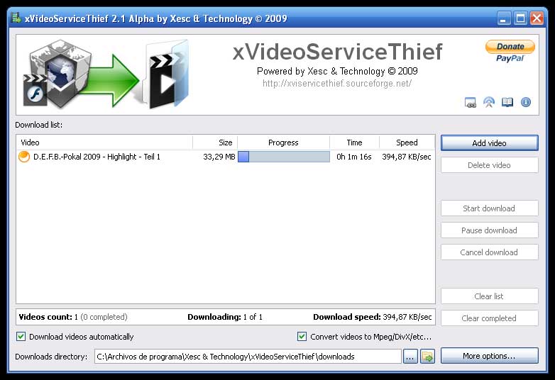 Giao diện xVideoServiceThief