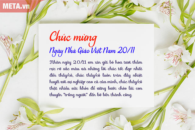 Những mẫu thiệp chúc mừng ngày Nhà giáo Việt Nam 2011 đẹp và giản dị