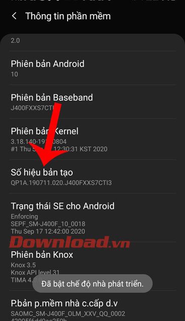 <p><strong>Bước 5:</strong> Nhấn liên tục vào mục <strong>Số hiệu bản tạo</strong>, cho đến khi thông
