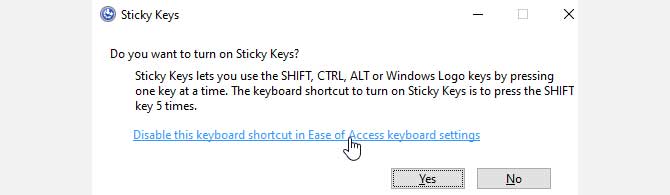 Popup Sticky Keys